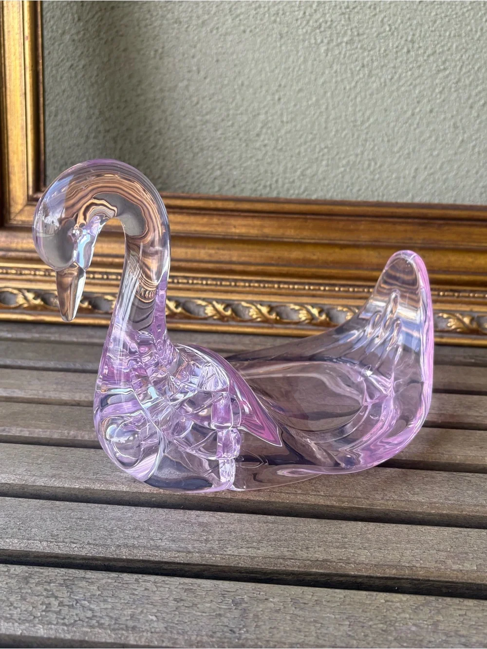 Pink Acrylic Swan Sculpture - Elegant Home Art Accent